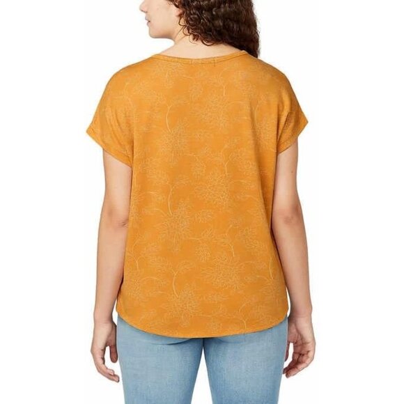 Buffalo David Bitton Womens XXL Floral Outline French Terry Short Sleeve Top NWT - Picture 3 of 7